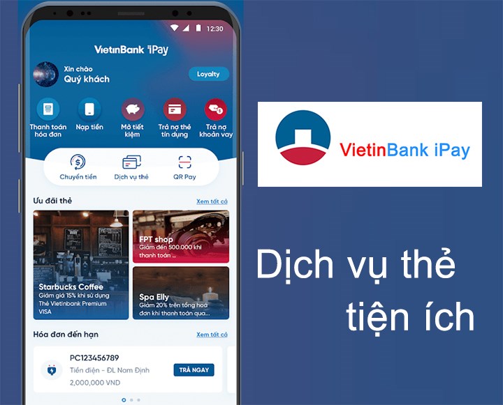 Chuyển khoản, mở thẻ tiết kiệm trực tuyến nhờ VietinBank iPay