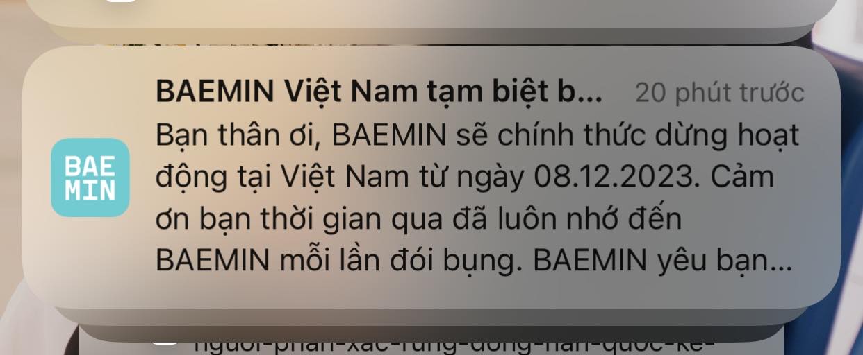 BAEMIN tuyên bố rời khỏi Việt Nam khiến dân tình tiếc nuối vì mất đi một ứng dụng giao đồ ăn quen thuộc- Ảnh 2.