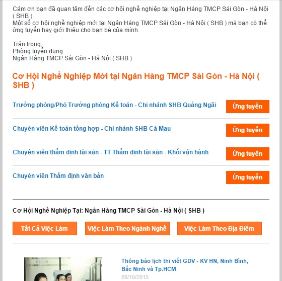 Ảnh minh họa – Phỏng vấn vị trí Hỗ Trợ Kiểm soát vốn tại SHB sáng 09/10/2015