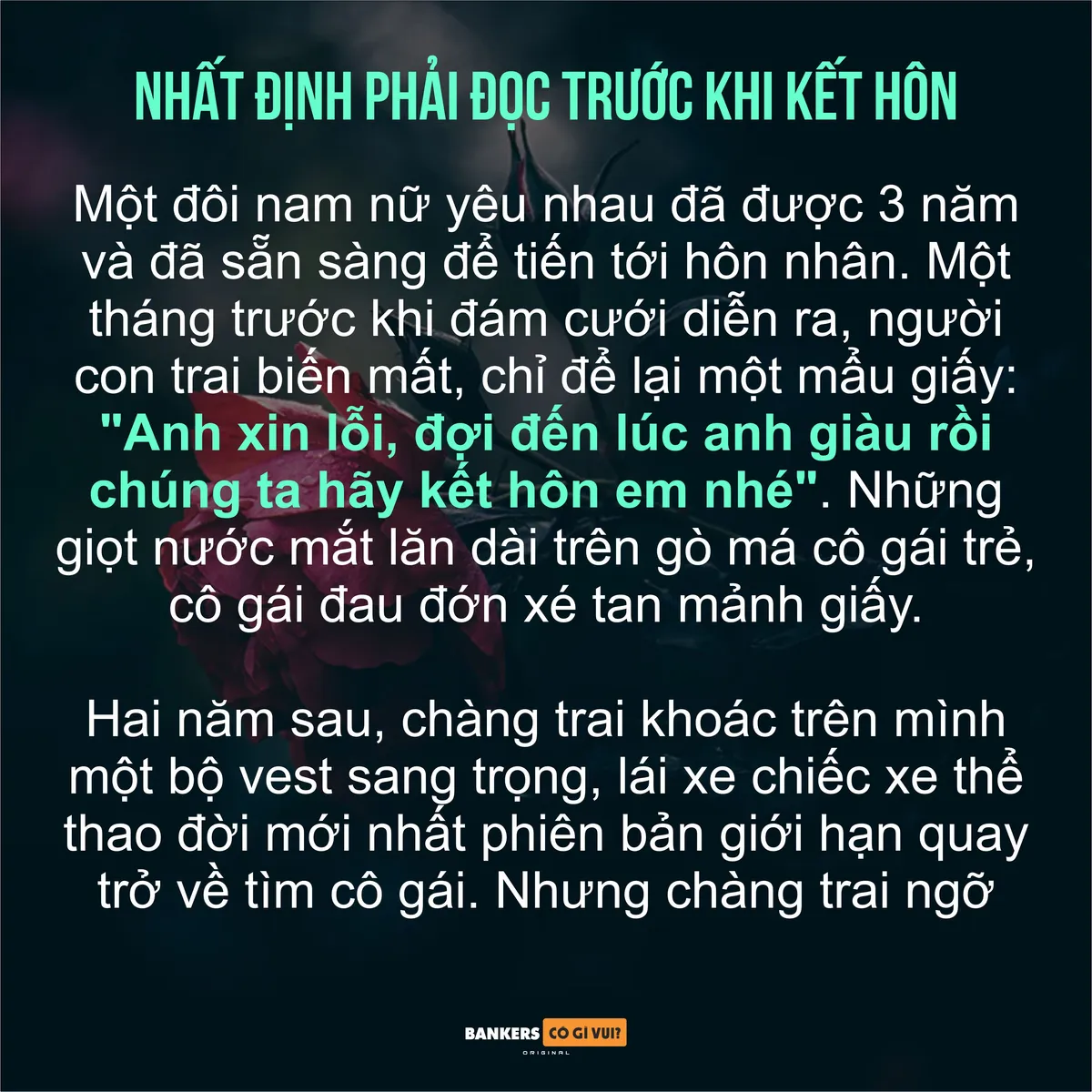 Ảnh minh họa – Ba câu chuyện phải đọc trước khi kết hôn