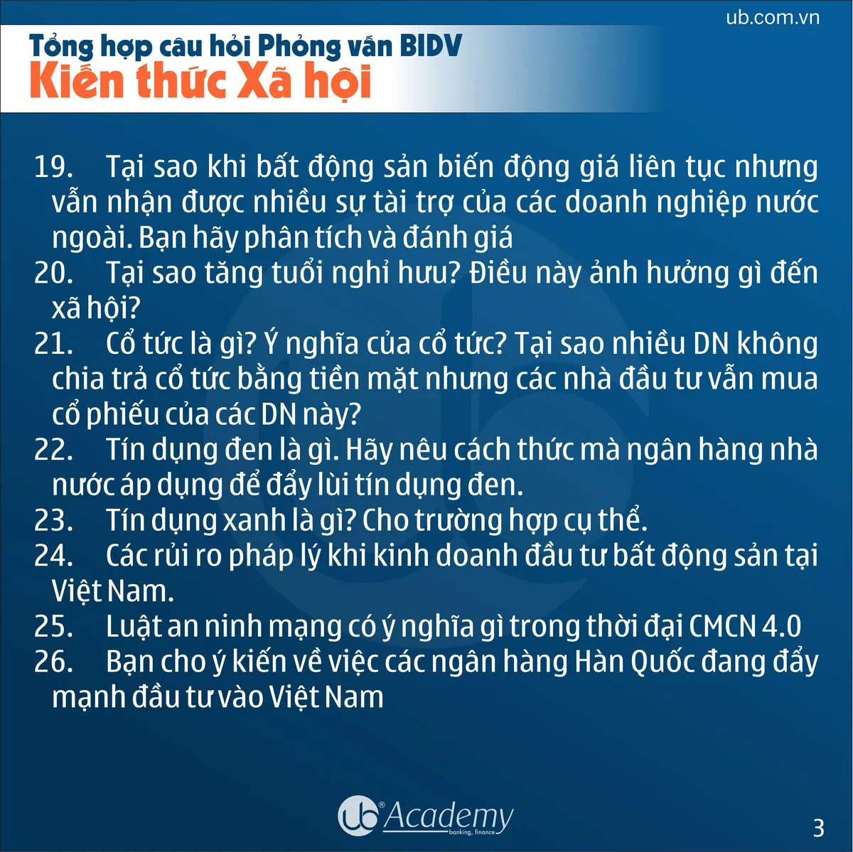 Ảnh minh họa – Tổng hợp Giỏ câu hỏi Kiến thức xã hội - Phỏng vấn BIDV tháng 05/2019