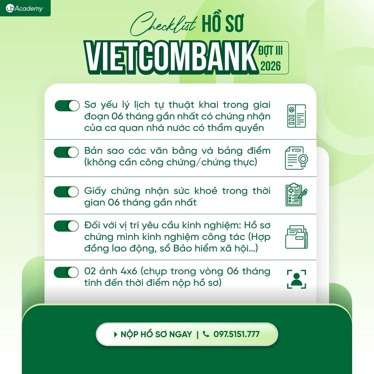 Ảnh minh họa – Giải đáp tất cả các thắc mắc về nộp hồ sơ Vietcombank Đợt 3/2026