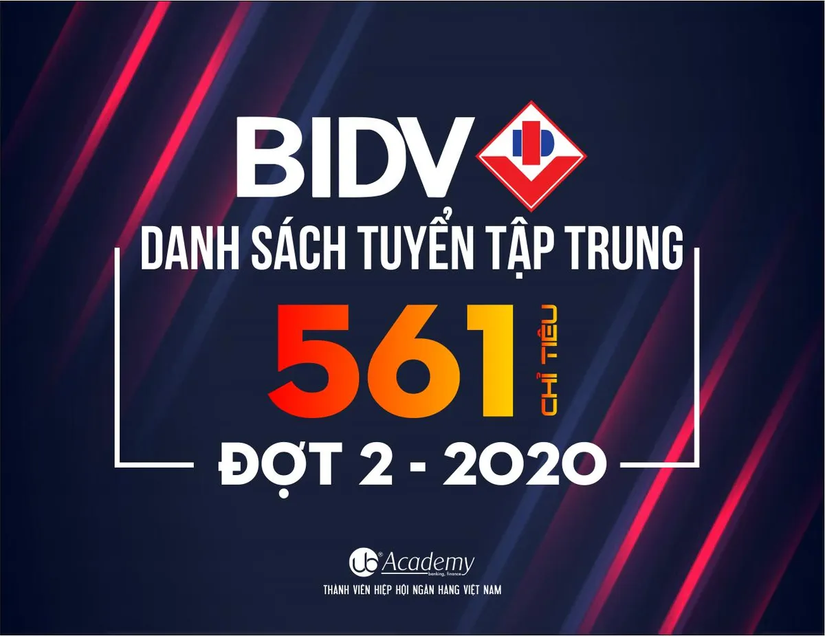 Ảnh minh họa – Danh sách 561 chỉ tiêu BIDV tuyển dụng Tập trung đợt 2/2020