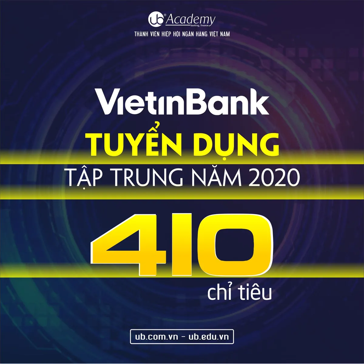 VietinBank tuyển dụng Tập trung đợt 1/2020 với 433 chỉ tiêu