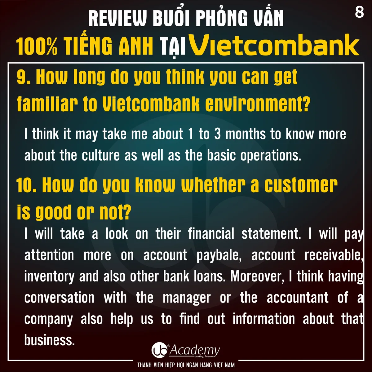 Ảnh minh họa – Review Phỏng vấn 100% Tiếng Anh tại Vietcombank năm 2019