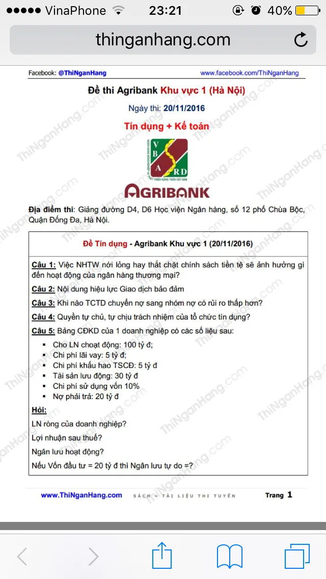 Ảnh minh họa – Review ĐÁP ÁN ĐỀ THI AGRIBANK 2016 KHU VỰC 2 (15/11/2016)