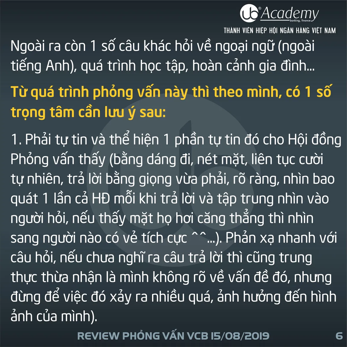 Ảnh minh họa – Phỏng vấn VCB - Chi nhánh trong miền Nam 16/08/2019