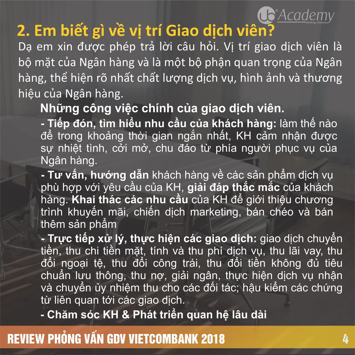 Ảnh minh họa – Review Phỏng vấn Vietcombank vị trí Giao dịch viên năm 2018