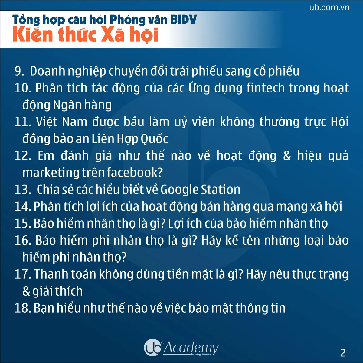 Ảnh minh họa – Tổng hợp Giỏ câu hỏi Kiến thức xã hội - Phỏng vấn BIDV tháng 05/2019