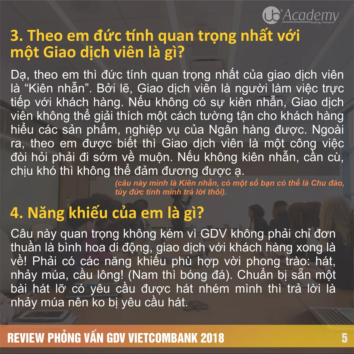 Ảnh minh họa – Review Phỏng vấn Vietcombank vị trí Giao dịch viên năm 2018