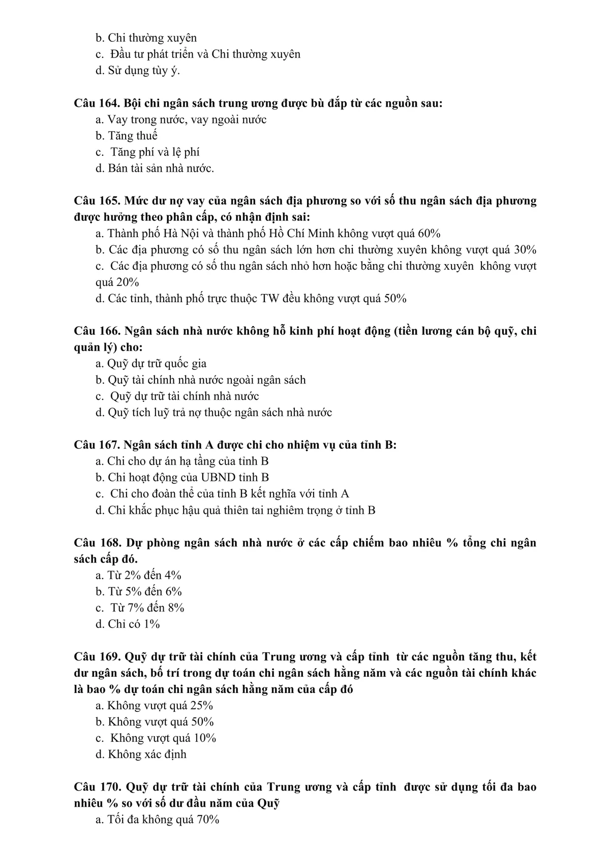 176 câu trắc nghiệm Luật NSNN thi Kho bạc