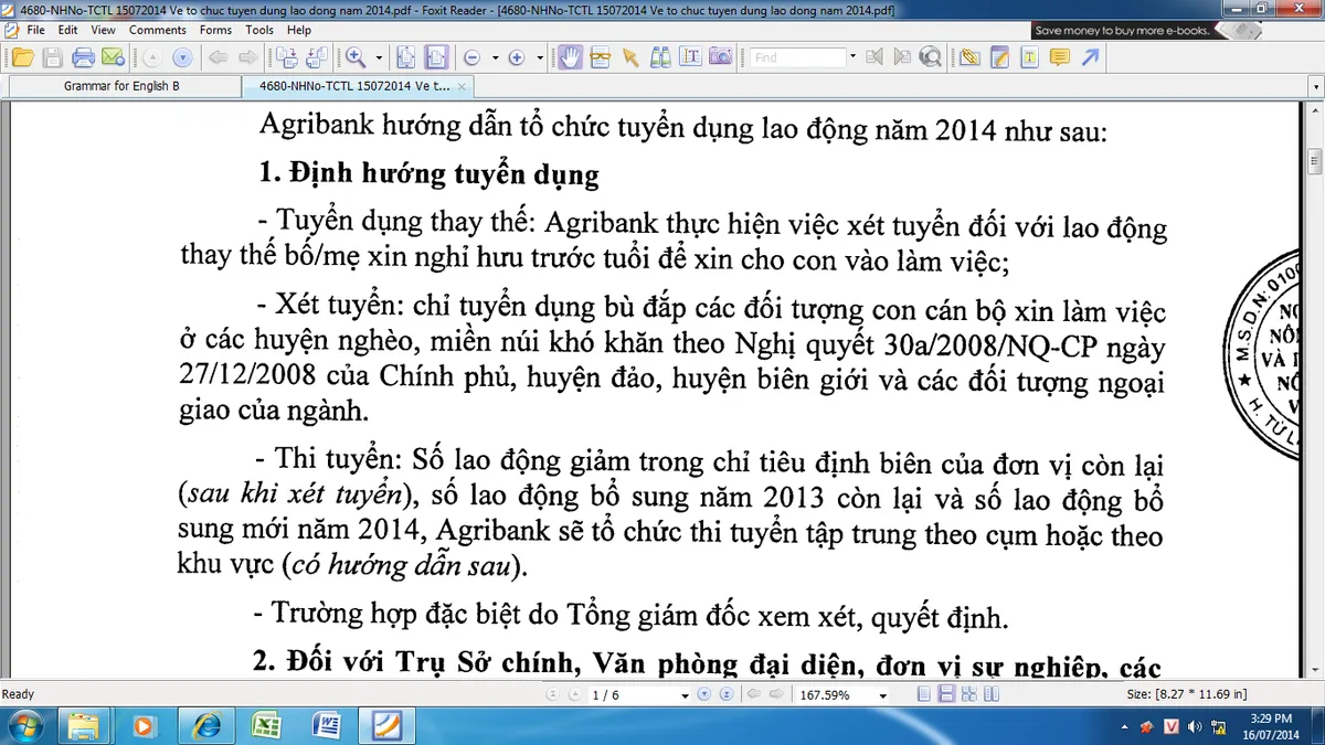 Ảnh minh họa – (Agirbank) Thông tin tuyển dụng Agribank năm 2014