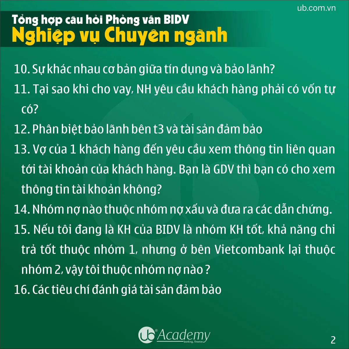 Ảnh minh họa – Tổng hợp Giỏ câu hỏi Nghiệp vụ - Phỏng vấn BIDV tháng 05/2019