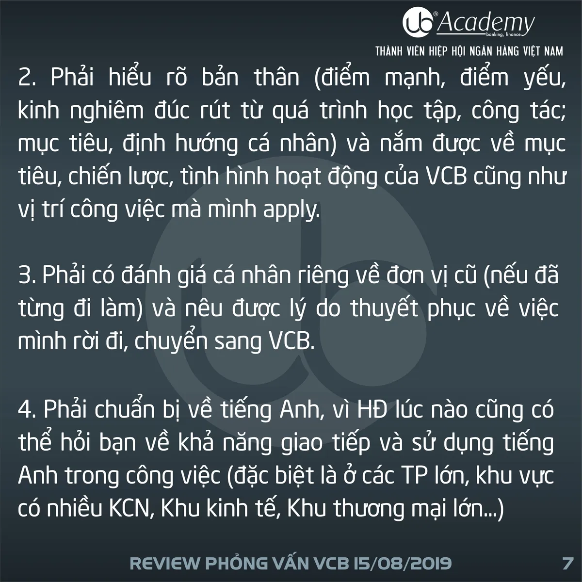 Ảnh minh họa – Phỏng vấn VCB - Chi nhánh trong miền Nam 16/08/2019