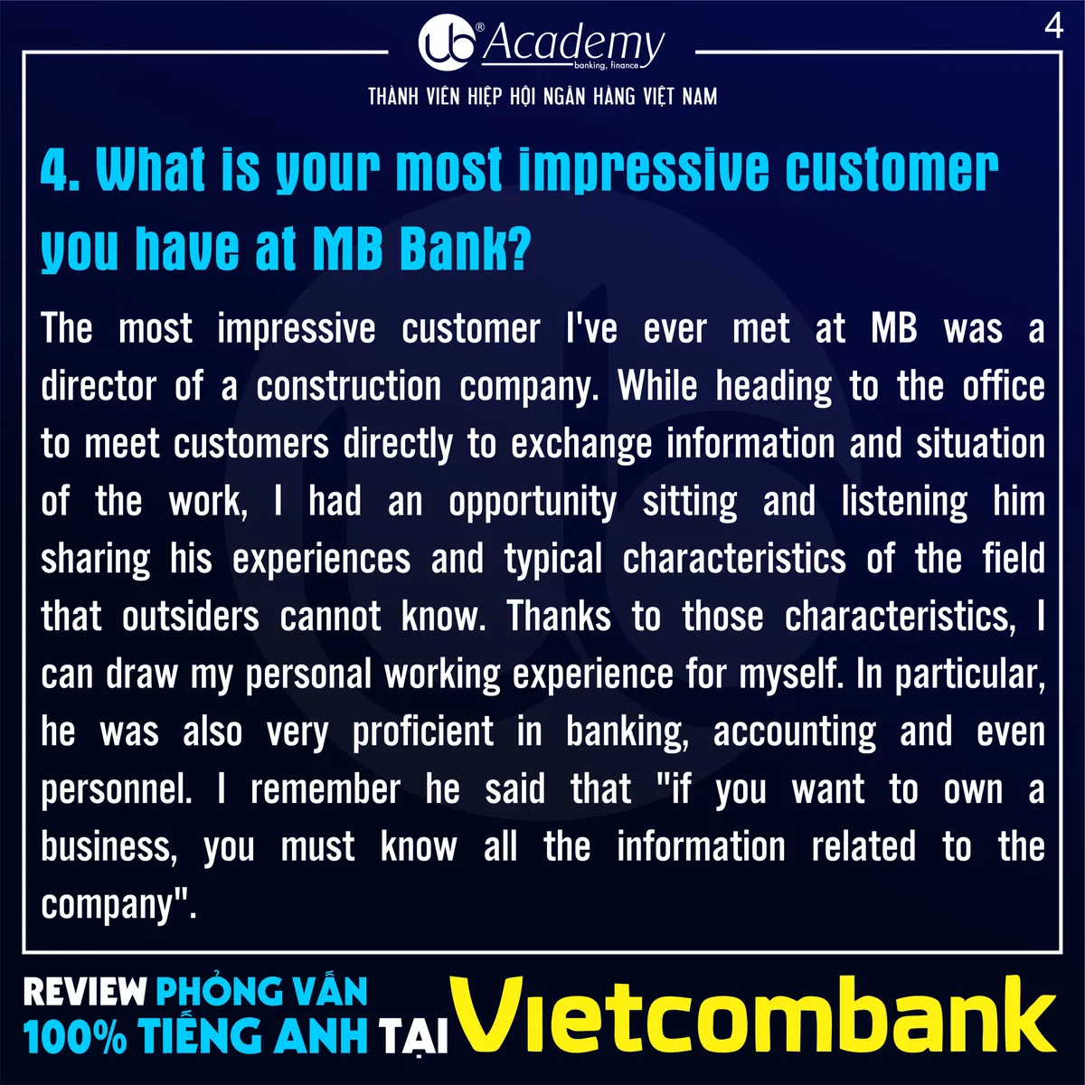 Ảnh minh họa – Review Phỏng vấn 100% Tiếng Anh tại Vietcombank 2018