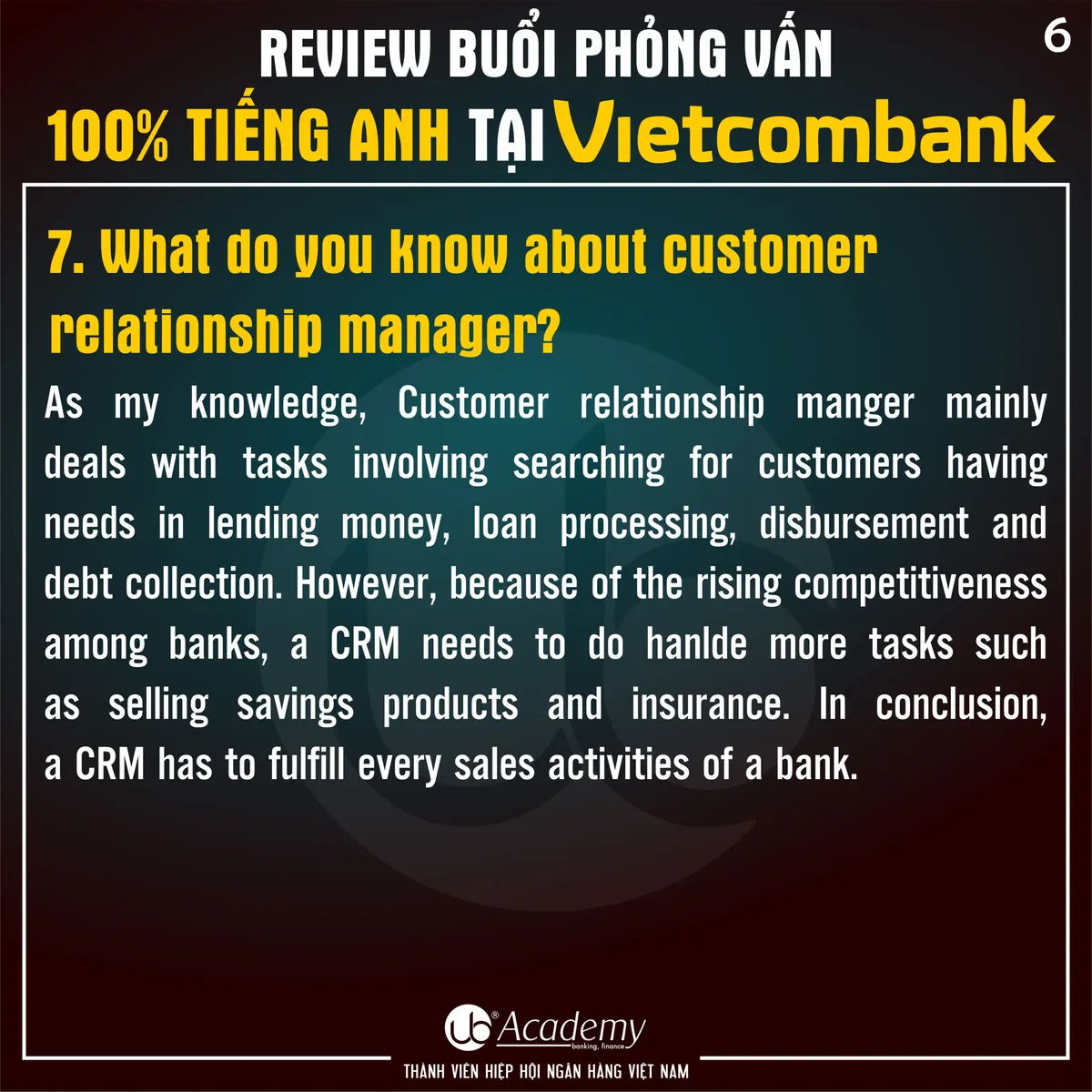 Ảnh minh họa – Review Phỏng vấn 100% Tiếng Anh tại Vietcombank năm 2019