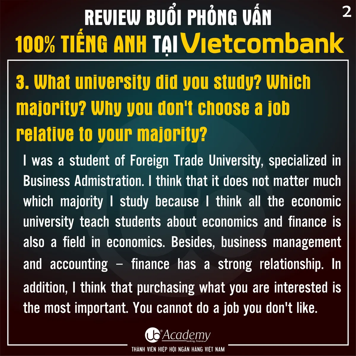 Ảnh minh họa – Review Phỏng vấn 100% Tiếng Anh tại Vietcombank năm 2019