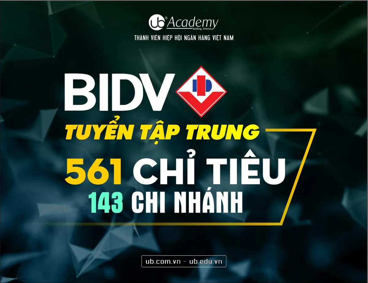 Ảnh minh họa – BIDV tuyển dụng Tập trung đợt 2/2020 với 561 chỉ tiêu cho 143 đơn vị