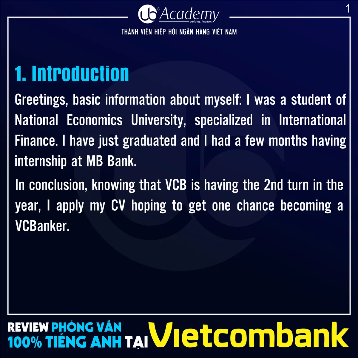 Ảnh minh họa – Review Phỏng vấn 100% Tiếng Anh tại Vietcombank 2018
