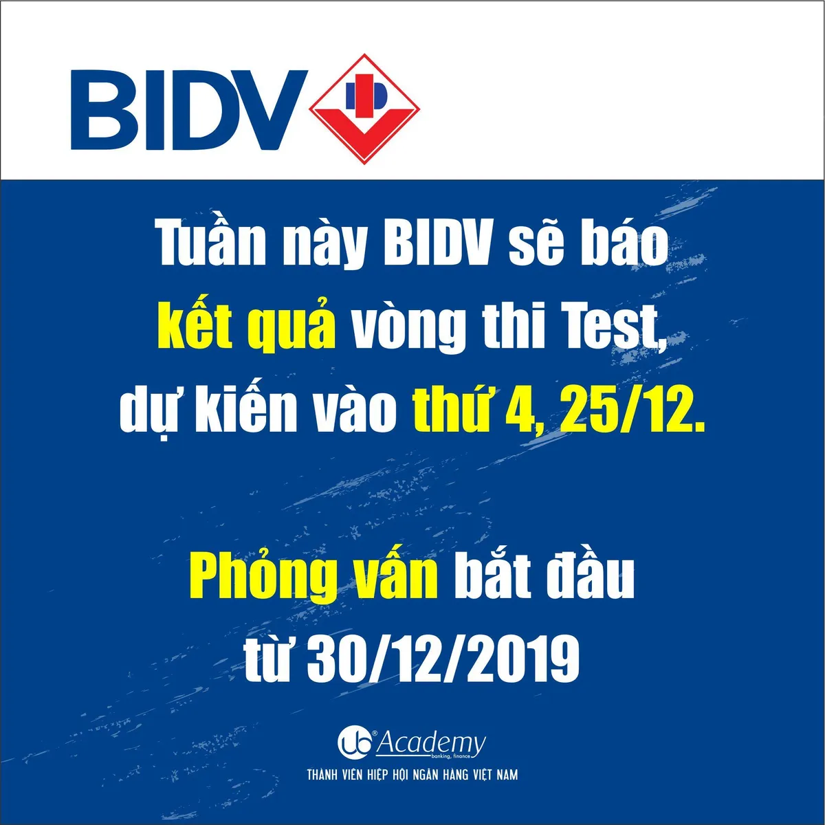 Ảnh minh họa – Lịch Phỏng vấn dự kiến BIDV đợt 2.2019