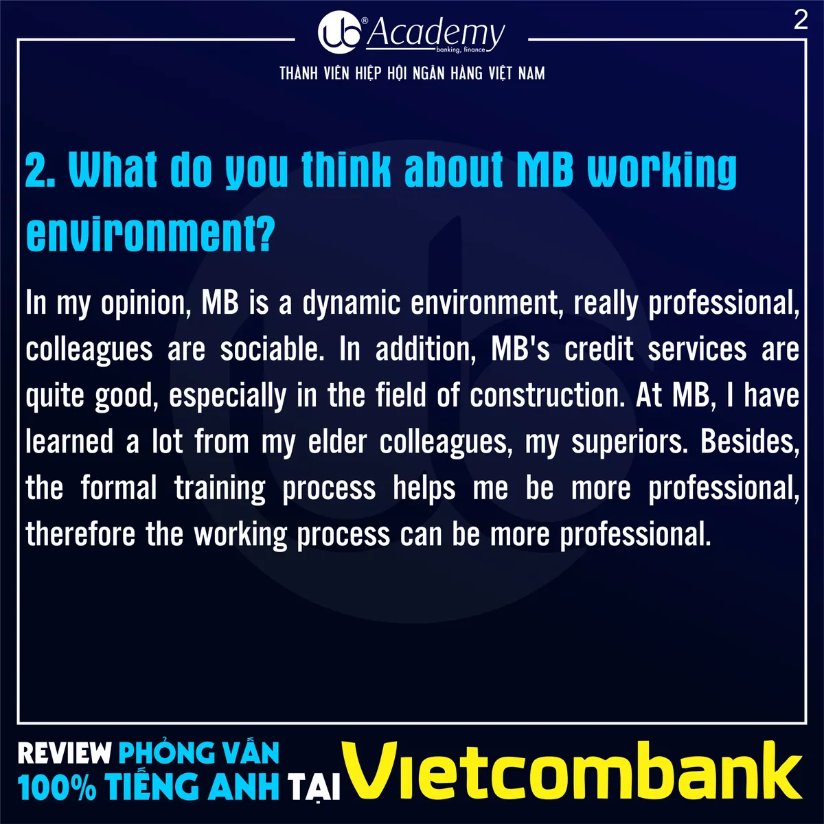 Ảnh minh họa – Review Phỏng vấn 100% Tiếng Anh tại Vietcombank 2018